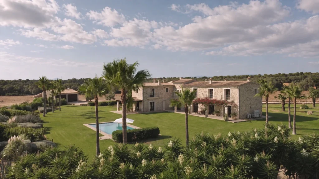 Private Residenz von THE BALANCE auf Mallorca mit Steinhaus, Garten und Pool